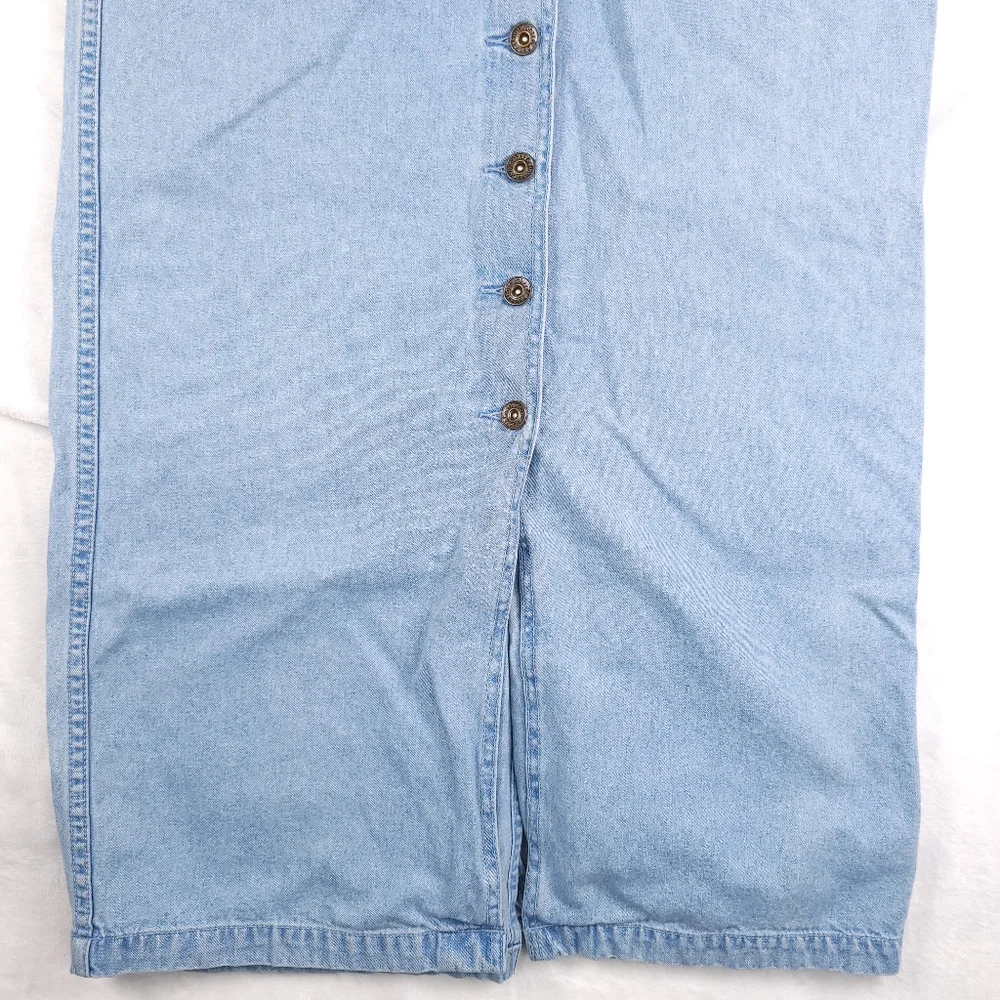 Christopher & Banks 100% Cotton Jean Skirt Button Front 10